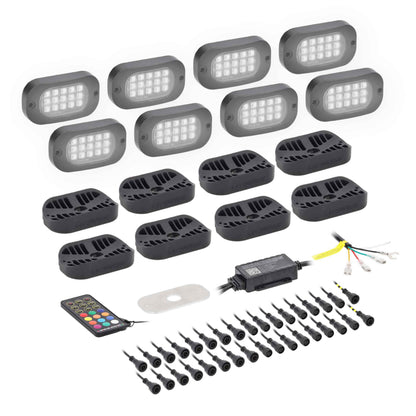 RGBW Wide Angle Rock Light Kit - 8 Pack