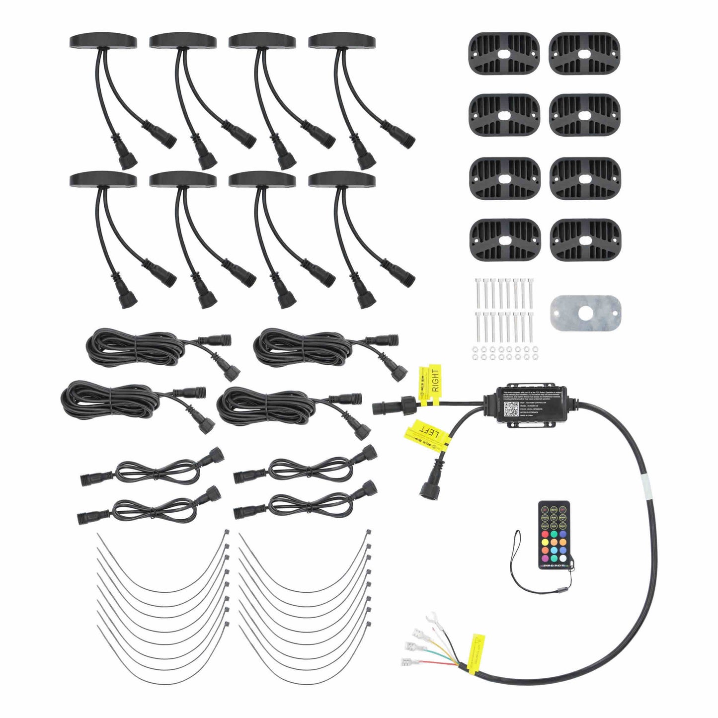 RGBW Wide Angle Rock Light Kit - 8 Pack